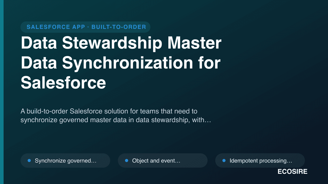 Data Stewardship Master Data Synchronization for Salesforce
