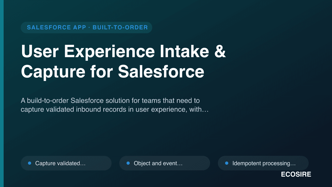 User Experience Intake & Capture for Salesforce