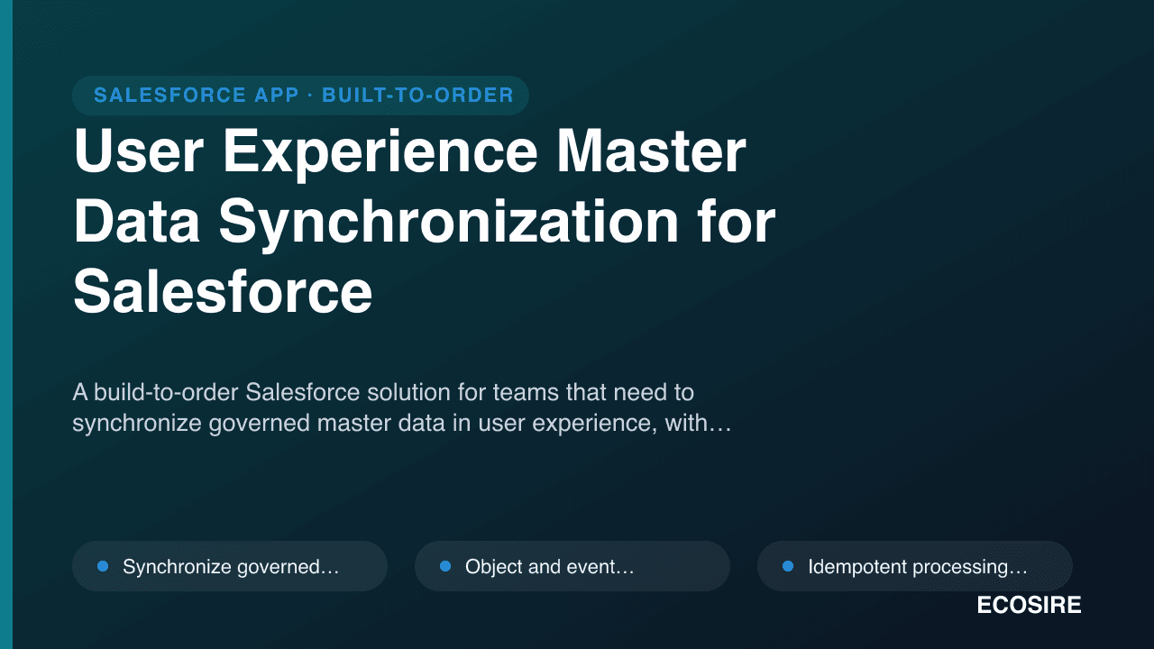 User Experience Master Data Synchronization for Salesforce