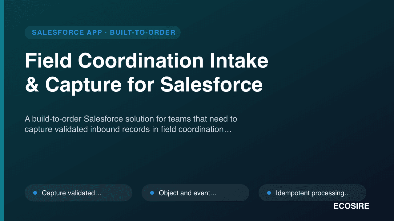 Field Coordination Intake & Capture for Salesforce