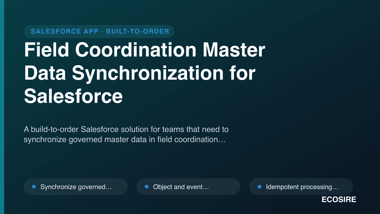 Field Coordination Master Data Synchronization for Salesforce
