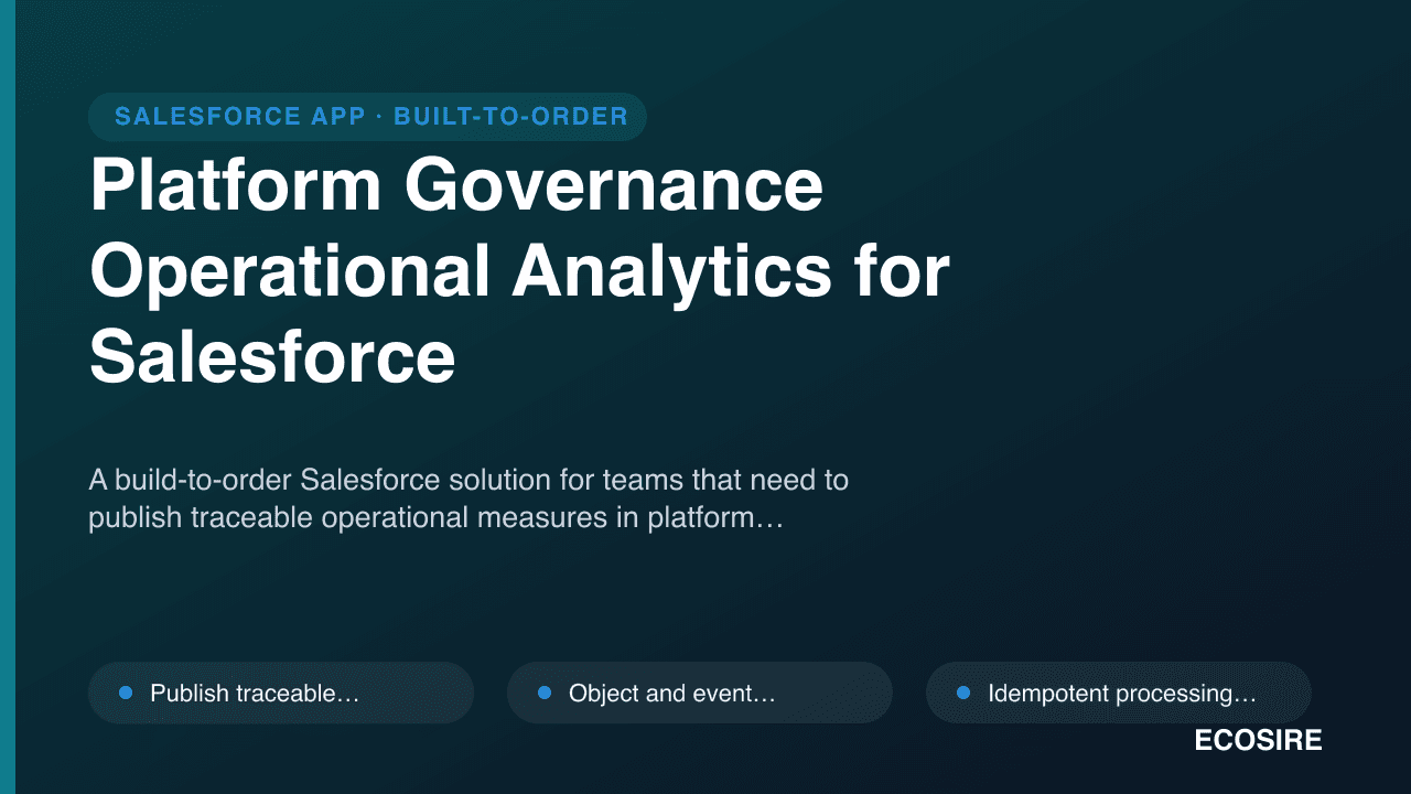 Platform Governance Operational Analytics for Salesforce