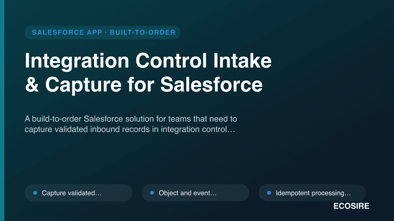 Integration Control Intake & Capture for Salesforce