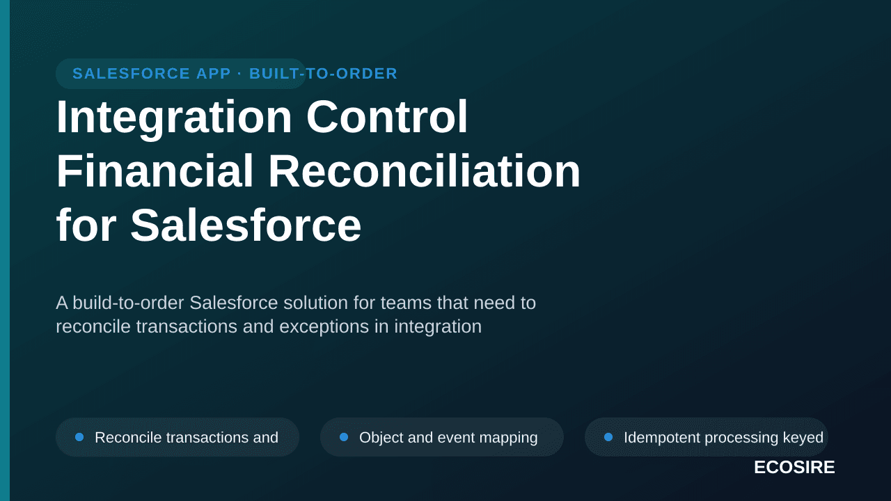 Integration Control Financial Reconciliation for Salesforce