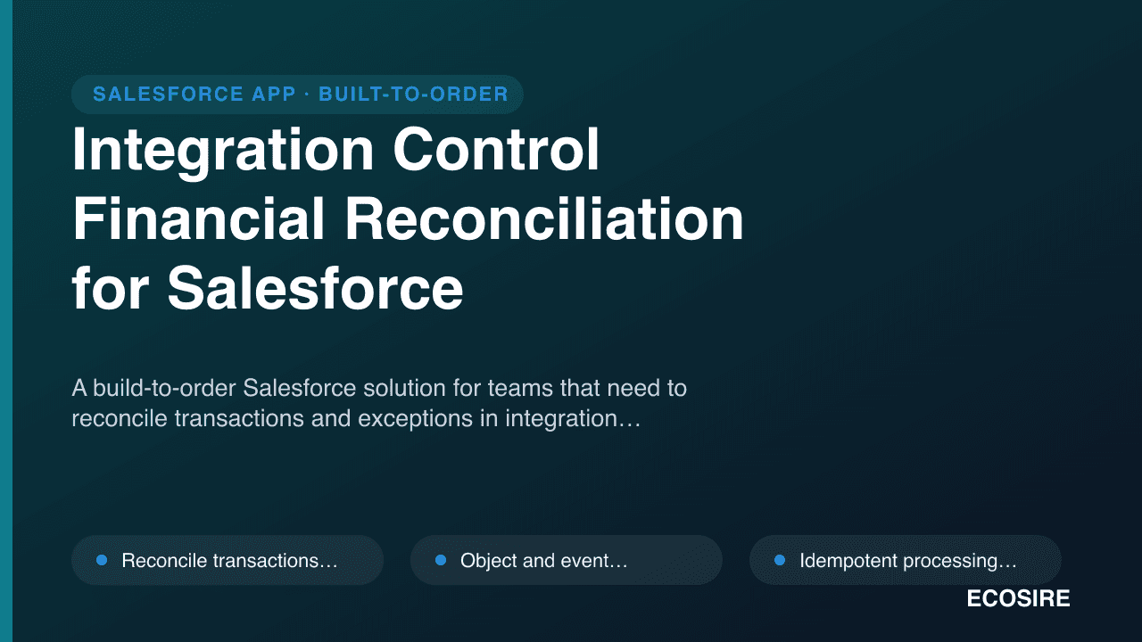 Integration Control Financial Reconciliation for Salesforce