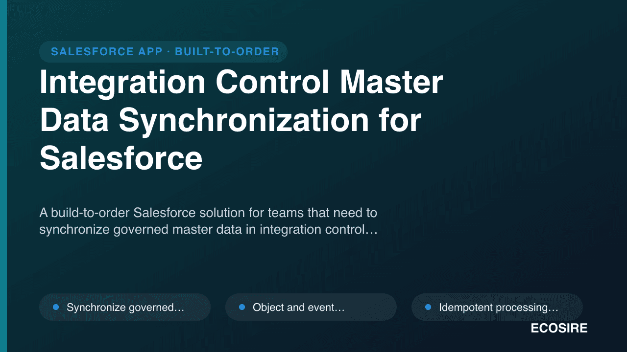 Integration Control Master Data Synchronization for Salesforce