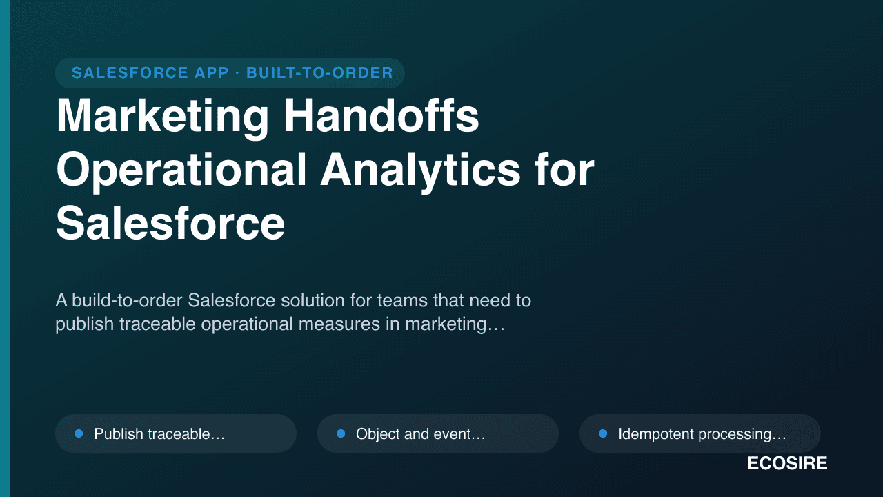 Marketing Handoffs Operational Analytics for Salesforce