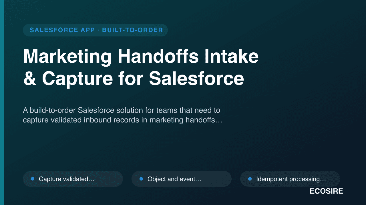 Marketing Handoffs Intake & Capture for Salesforce