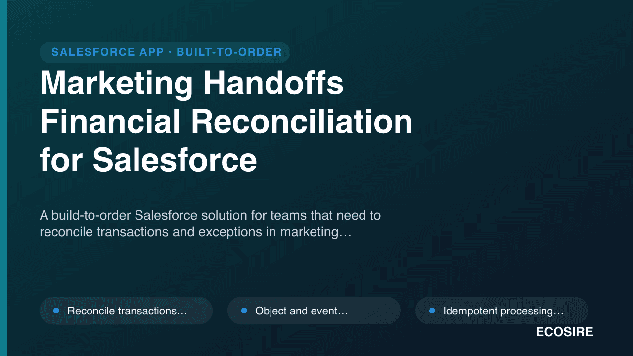 Marketing Handoffs Financial Reconciliation for Salesforce