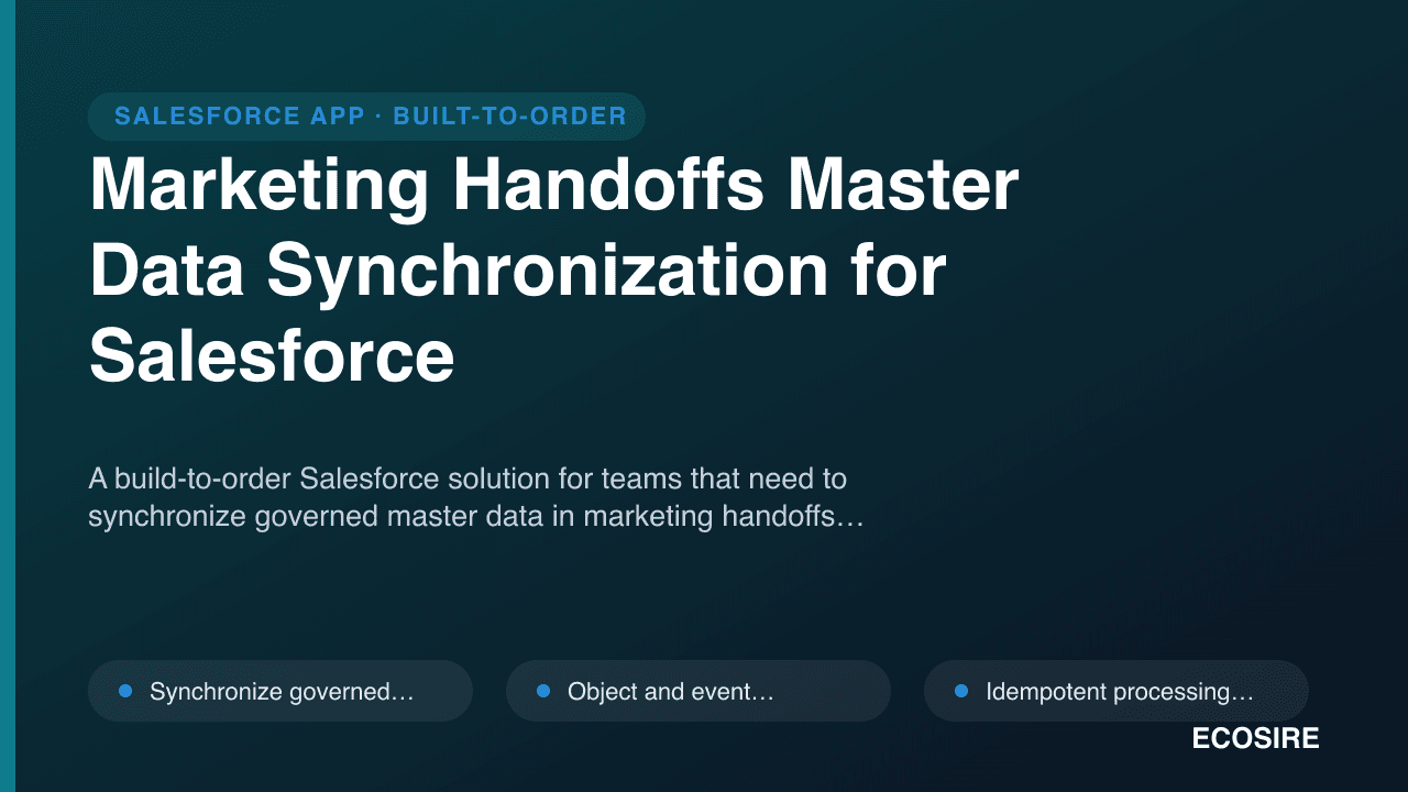 Marketing Handoffs Master Data Synchronization for Salesforce