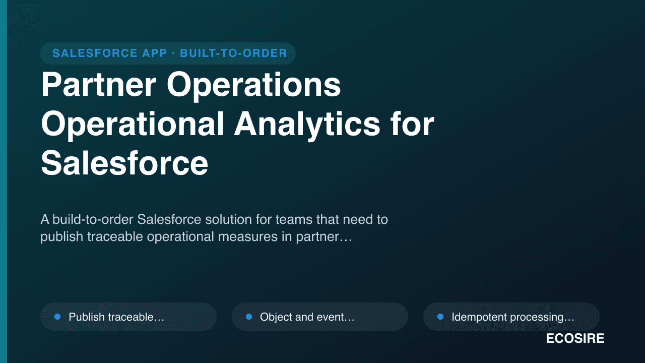 Partner Operations Operational Analytics for Salesforce