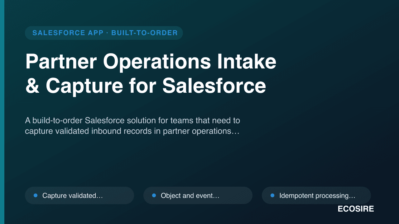 Partner Operations Intake & Capture for Salesforce