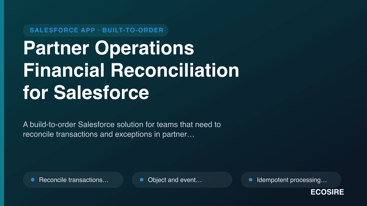 Partner Operations Financial Reconciliation for Salesforce