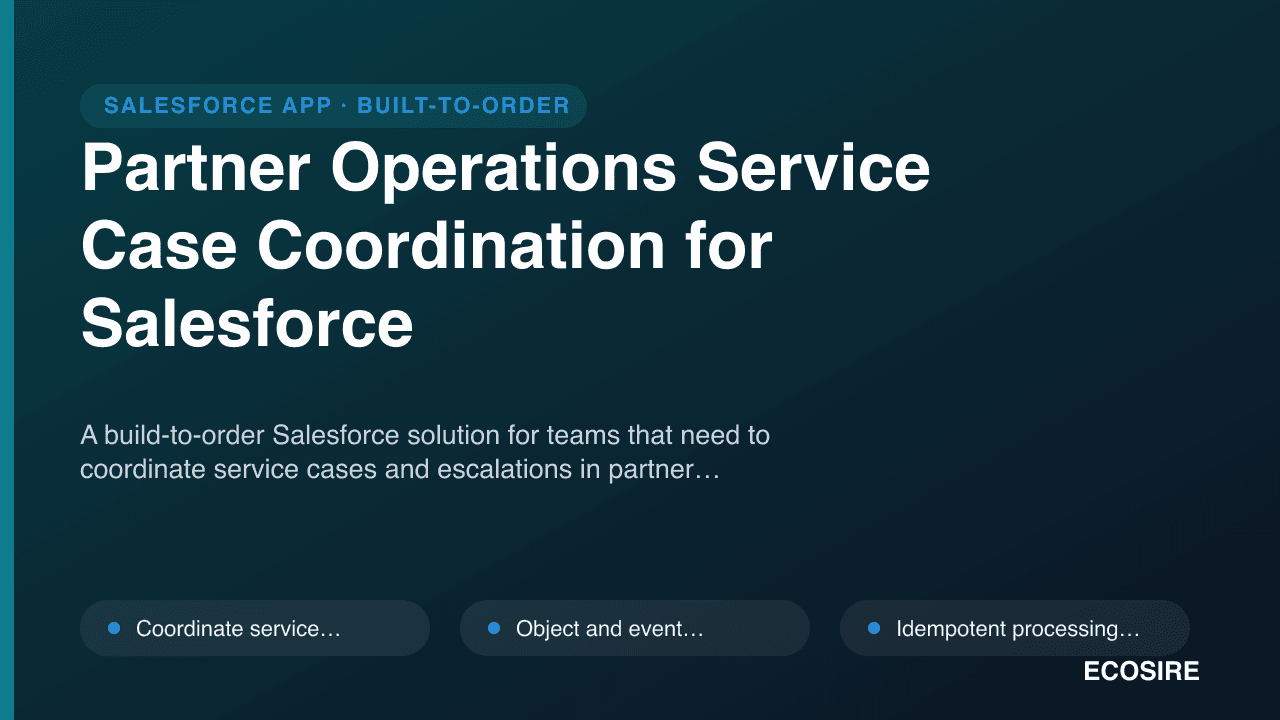 Partner Operations Service Case Coordination for Salesforce