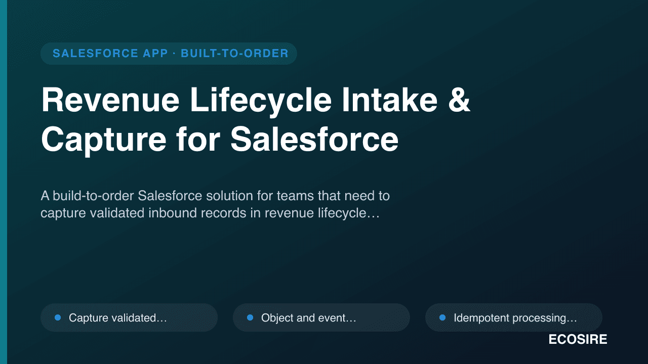 Revenue Lifecycle Intake & Capture for Salesforce