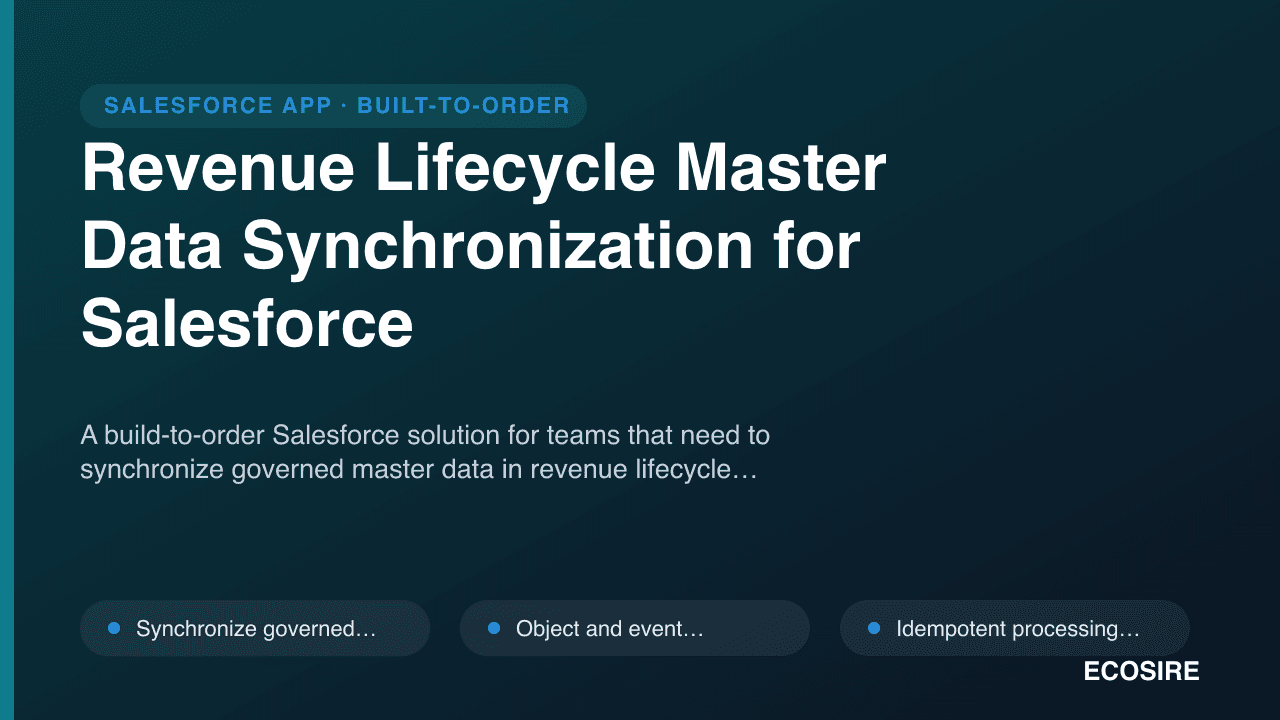 Revenue Lifecycle Master Data Synchronization for Salesforce