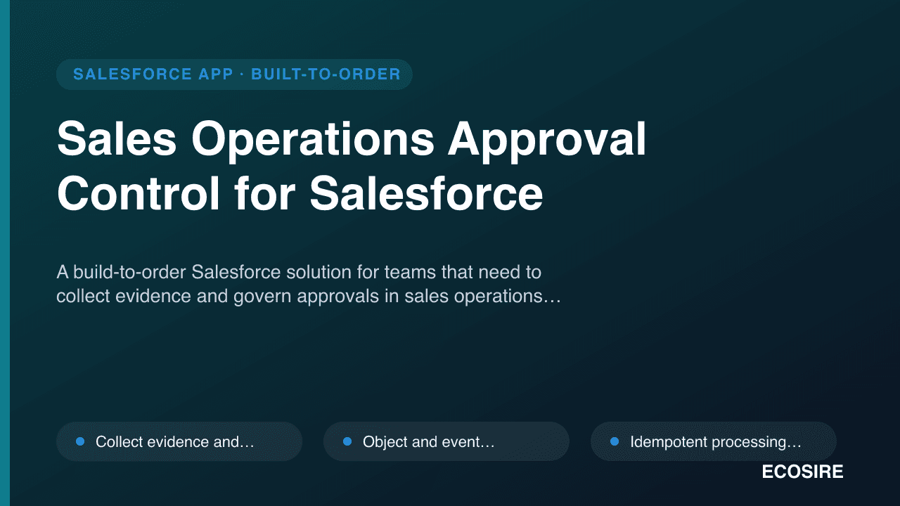 Sales Operations Approval Control for Salesforce