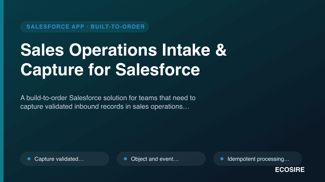 Sales Operations Intake & Capture for Salesforce