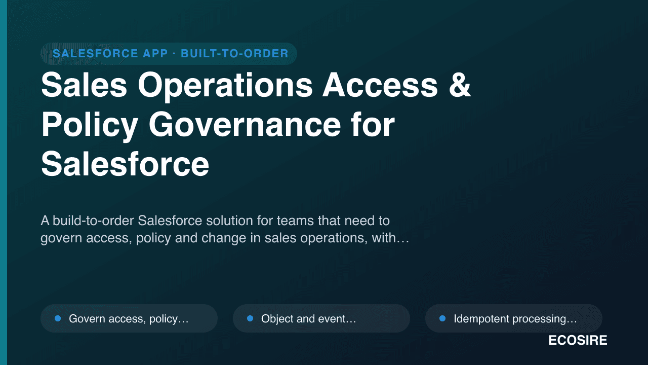 Sales Operations Access & Policy Governance for Salesforce