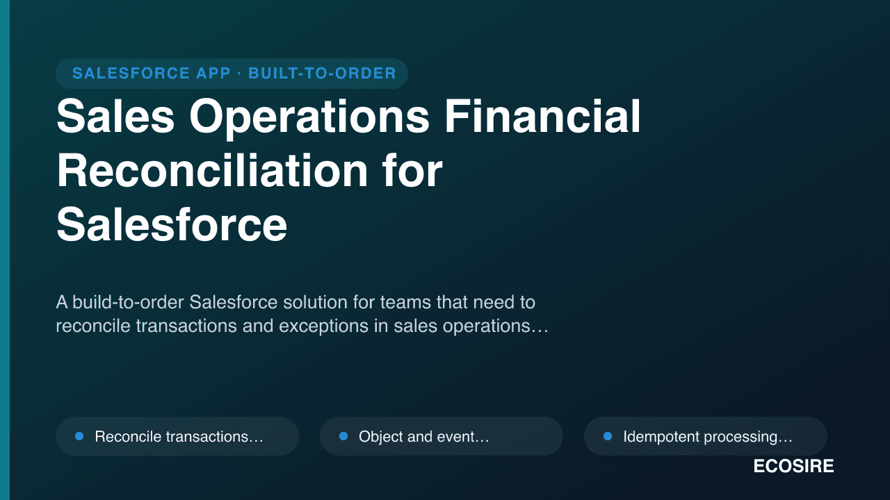 Sales Operations Financial Reconciliation for Salesforce
