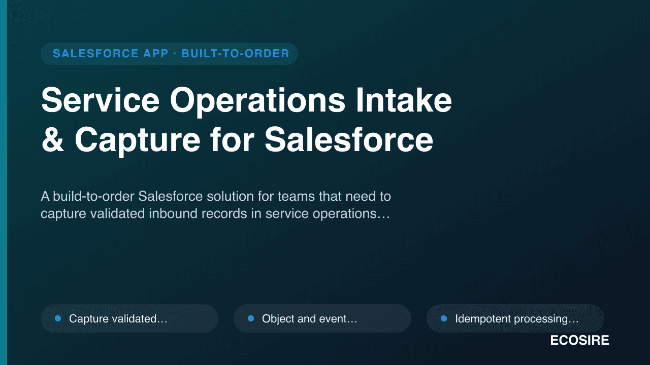 Service Operations Intake & Capture for Salesforce