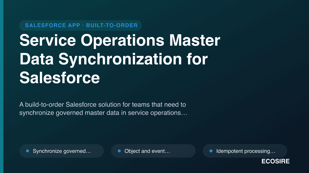 Service Operations Master Data Synchronization for Salesforce