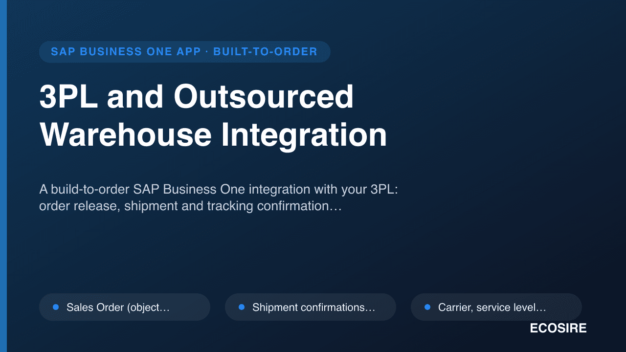 3PL and Outsourced Warehouse Integration