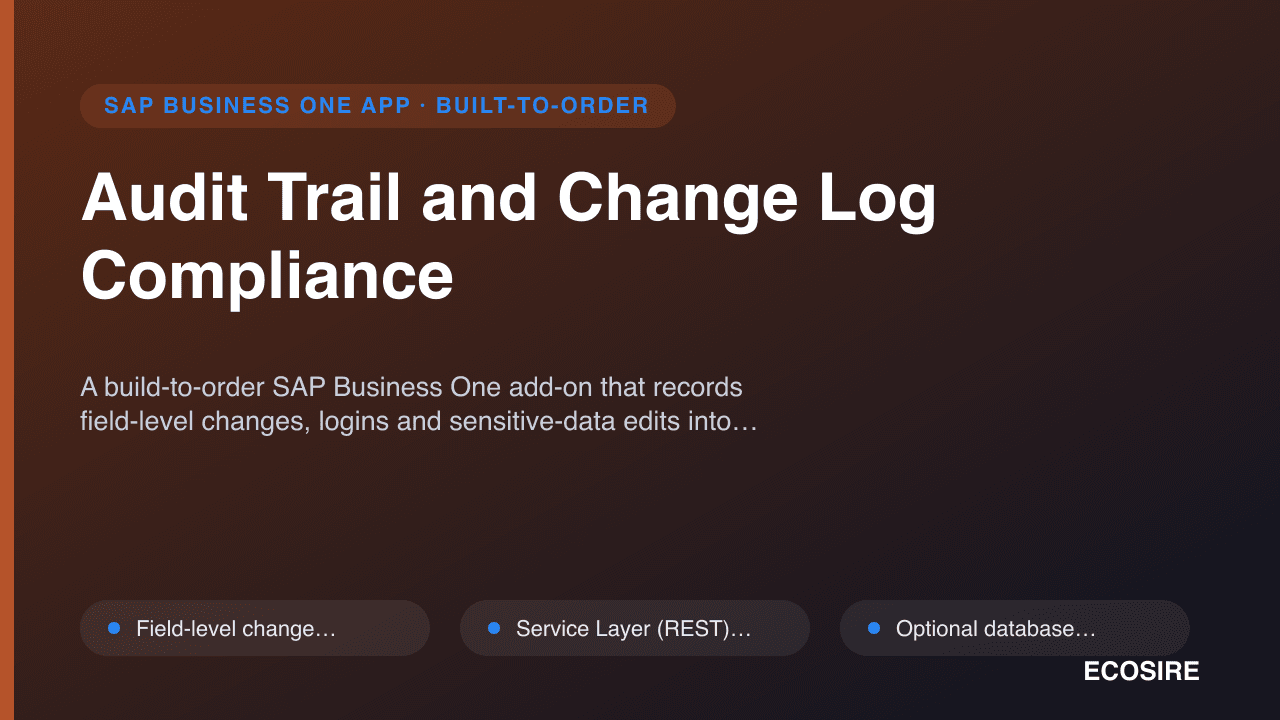 Audit Trail and Change Log Compliance