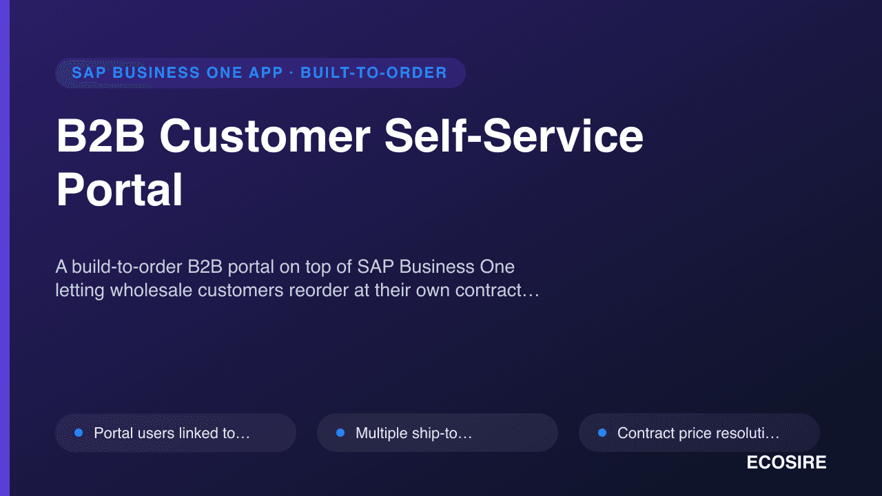 B2B Customer Self-Service Portal