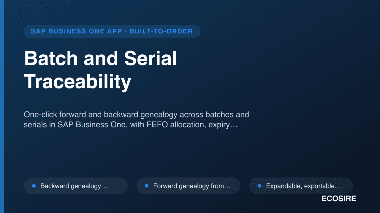 Batch and Serial Traceability