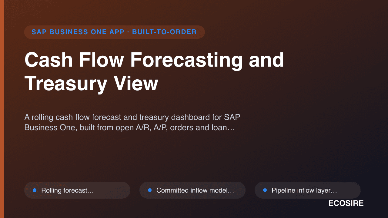 Cash Flow Forecasting and Treasury View
