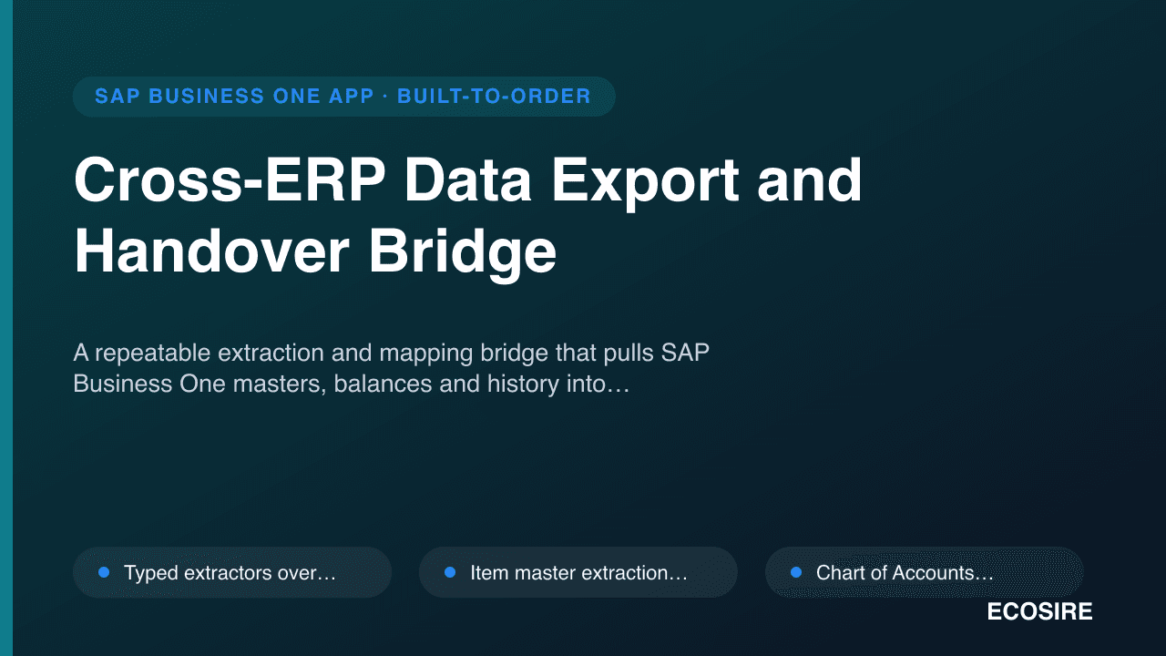 Cross-ERP Data Export and Handover Bridge
