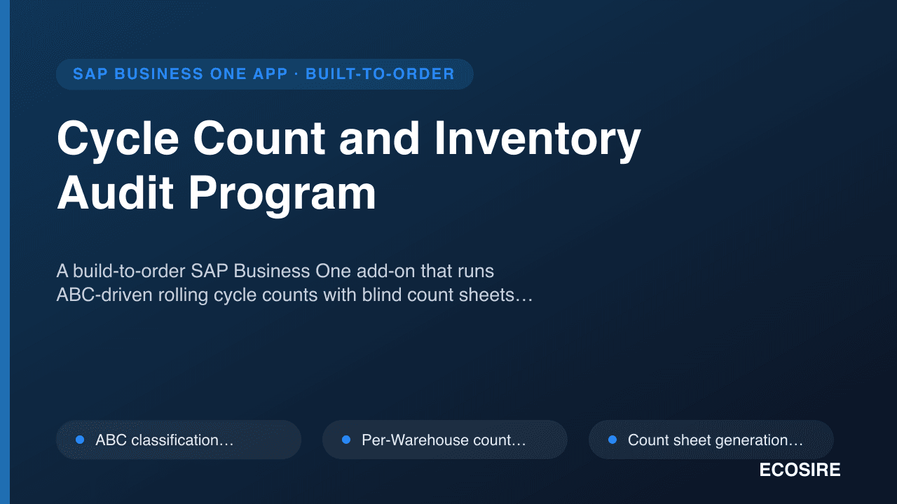Cycle Count and Inventory Audit Program