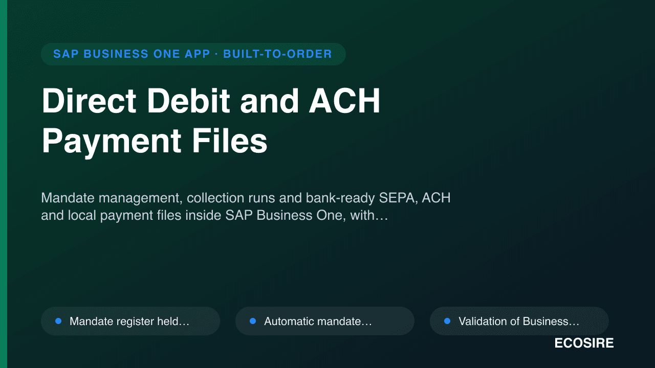 Direct Debit and ACH Payment Files