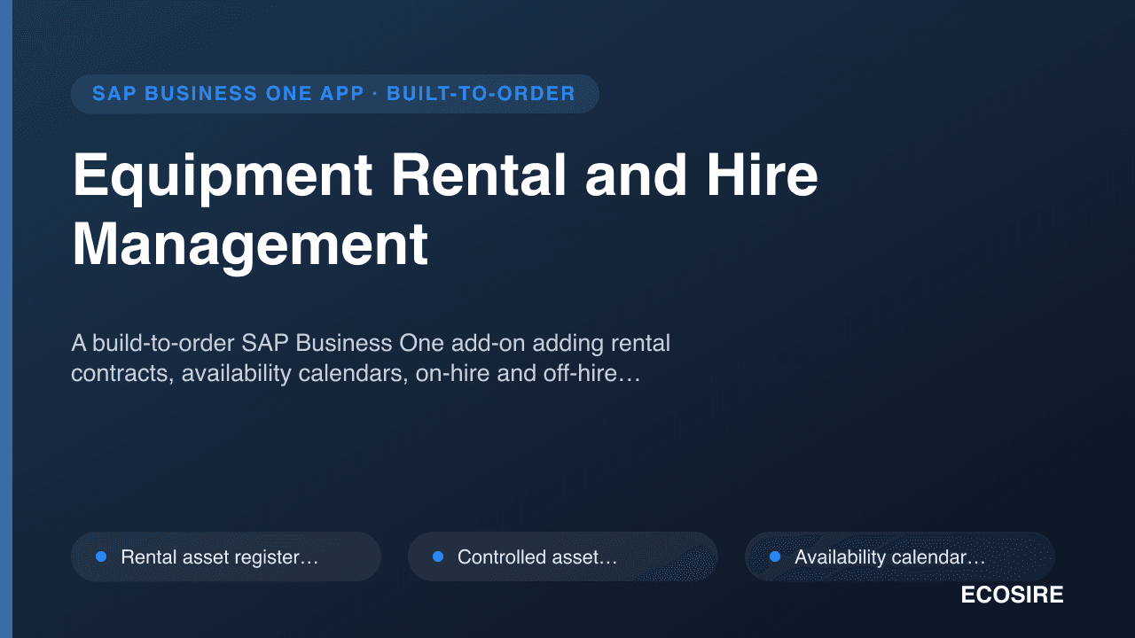 Equipment Rental and Hire Management