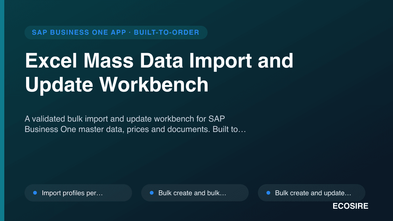 Excel Mass Data Import and Update Workbench