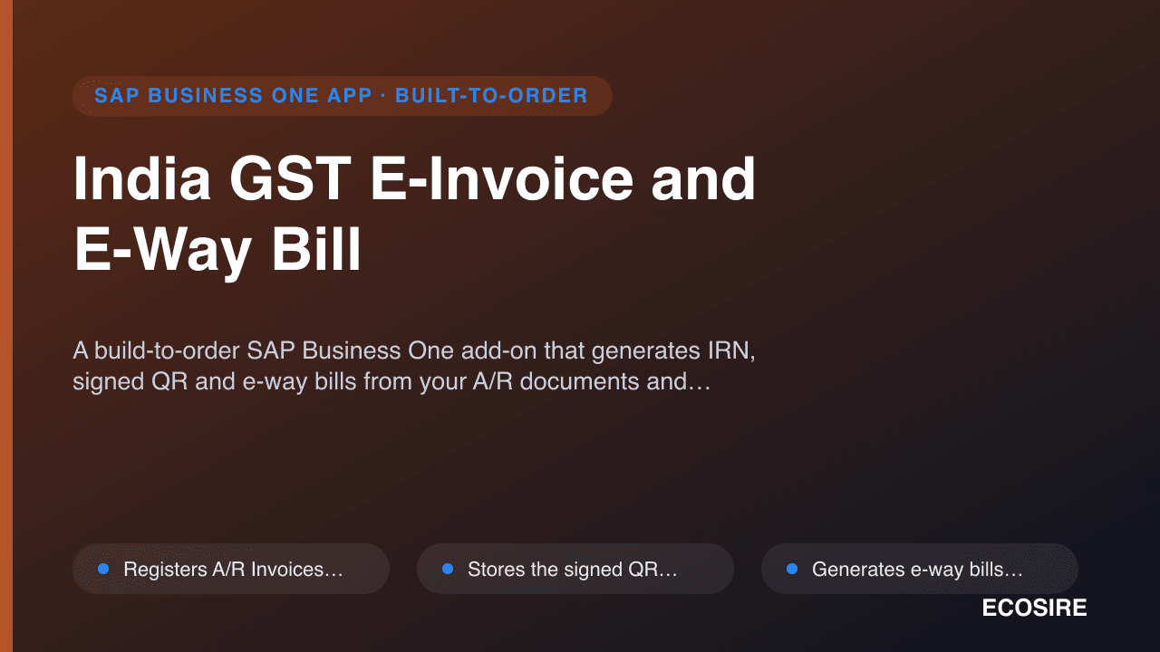 India GST E-Invoice and E-Way Bill