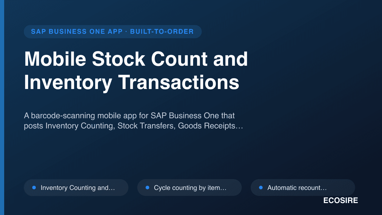 Mobile Stock Count and Inventory Transactions