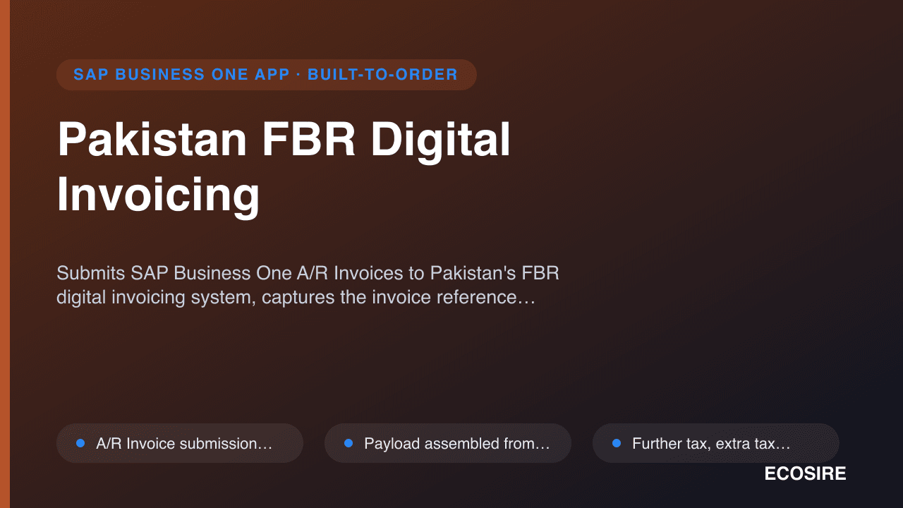 Pakistan FBR Digital Invoicing