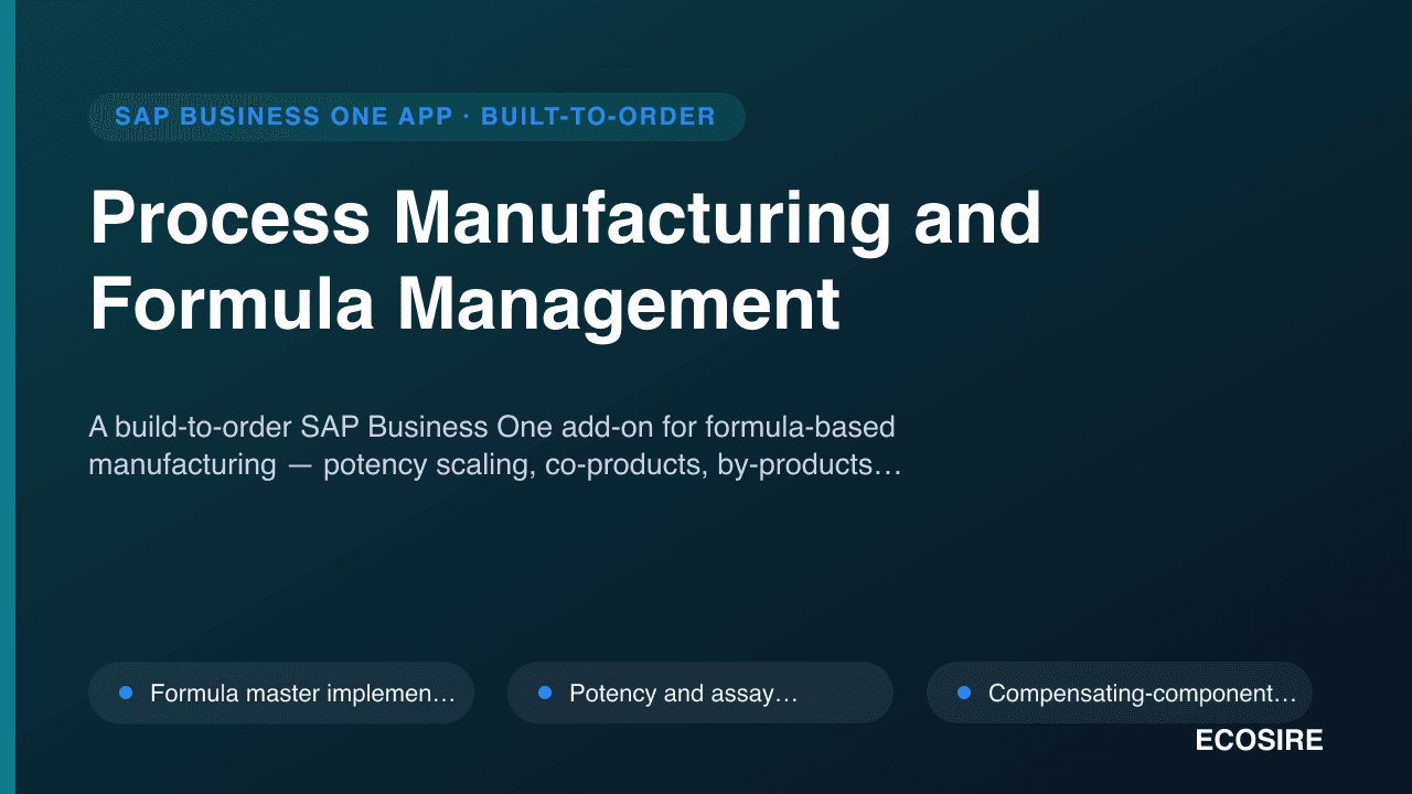 Process Manufacturing and Formula Management