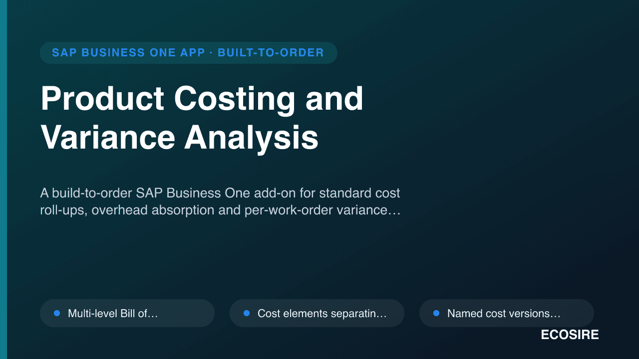Product Costing and Variance Analysis