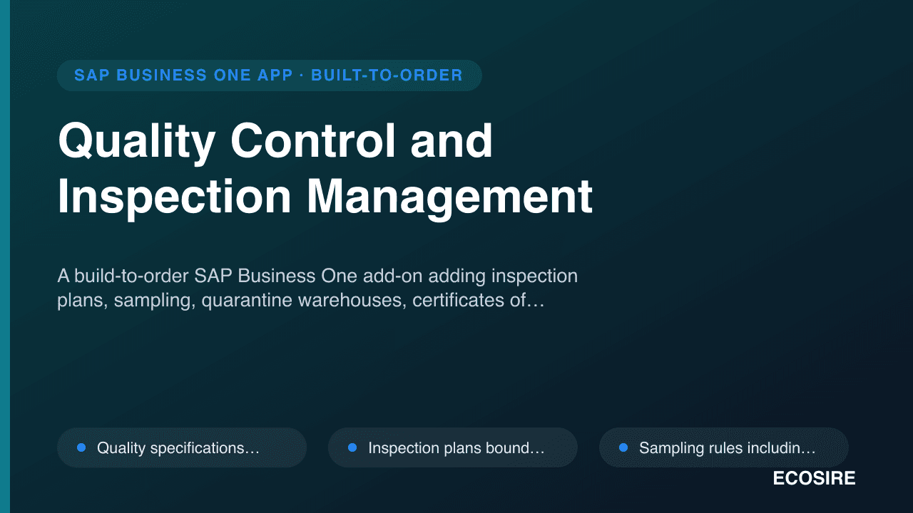 Quality Control and Inspection Management