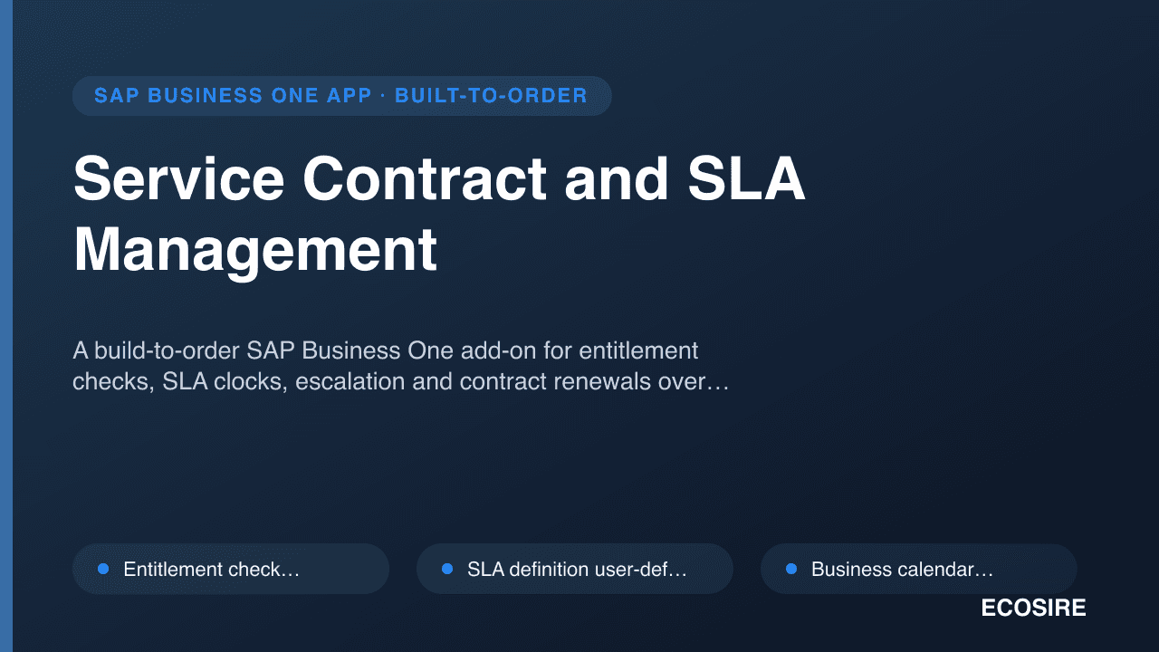 Service Contract and SLA Management
