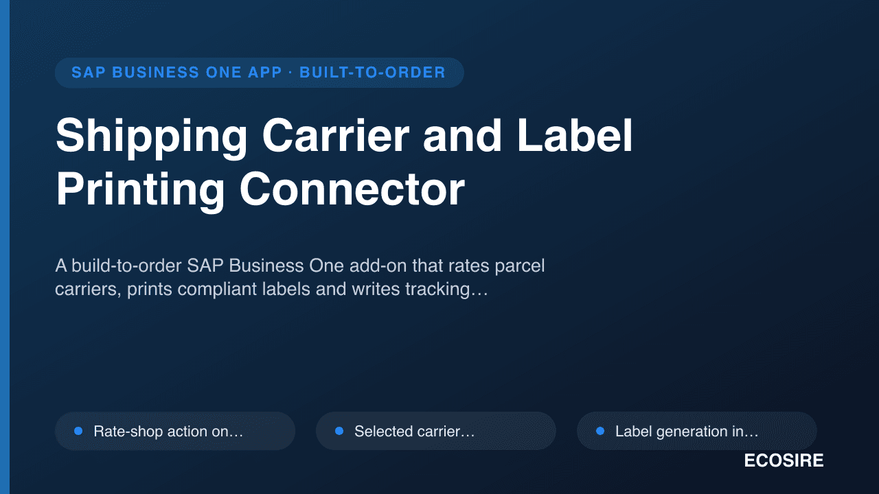 Shipping Carrier and Label Printing Connector