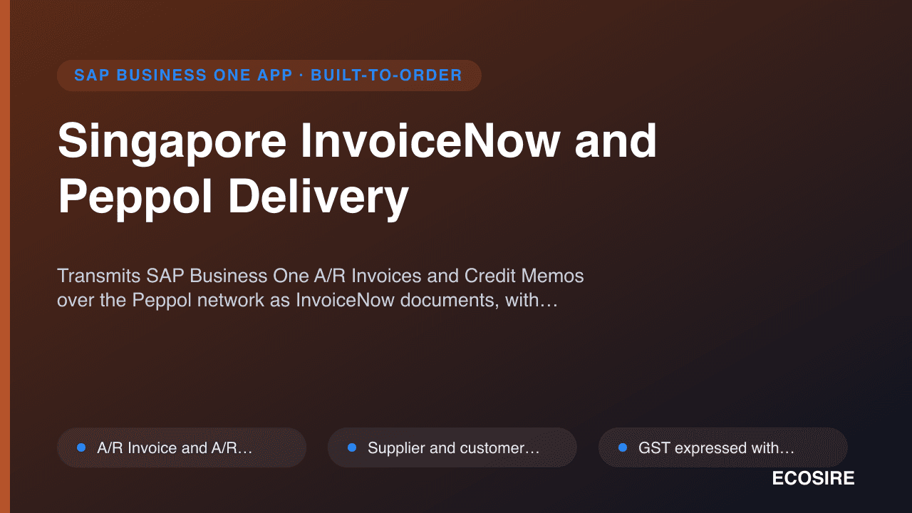 Singapore InvoiceNow and Peppol Delivery