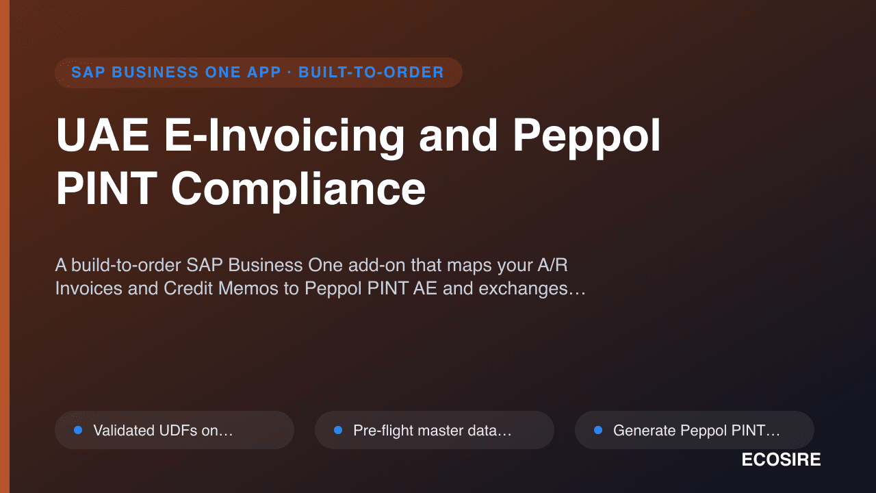 UAE E-Invoicing and Peppol PINT Compliance