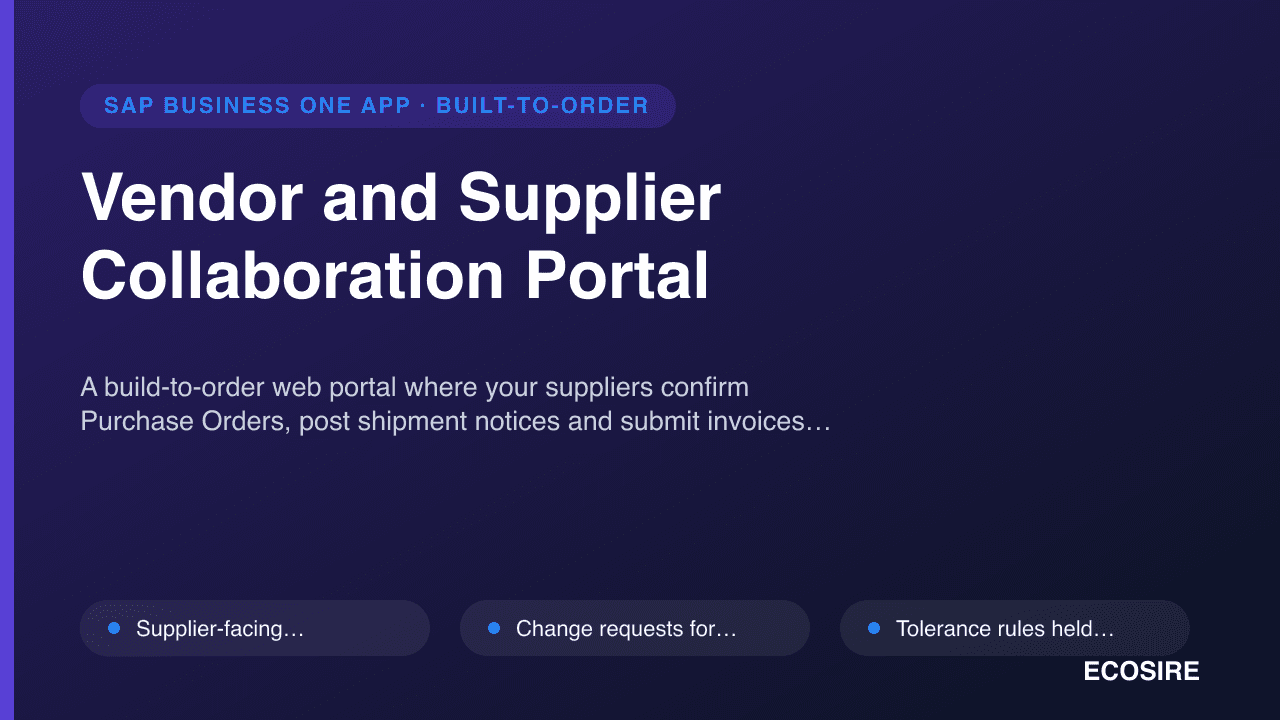 Vendor and Supplier Collaboration Portal