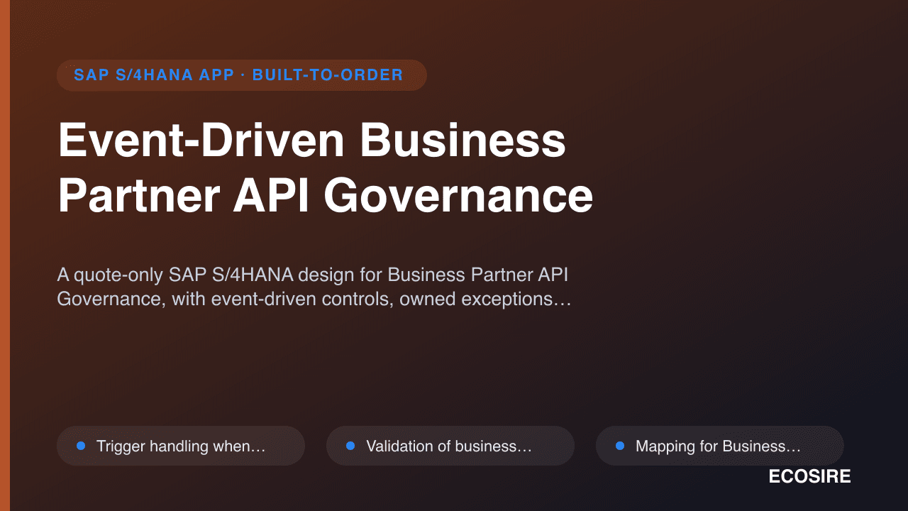 Event-Driven Business Partner API Governance
