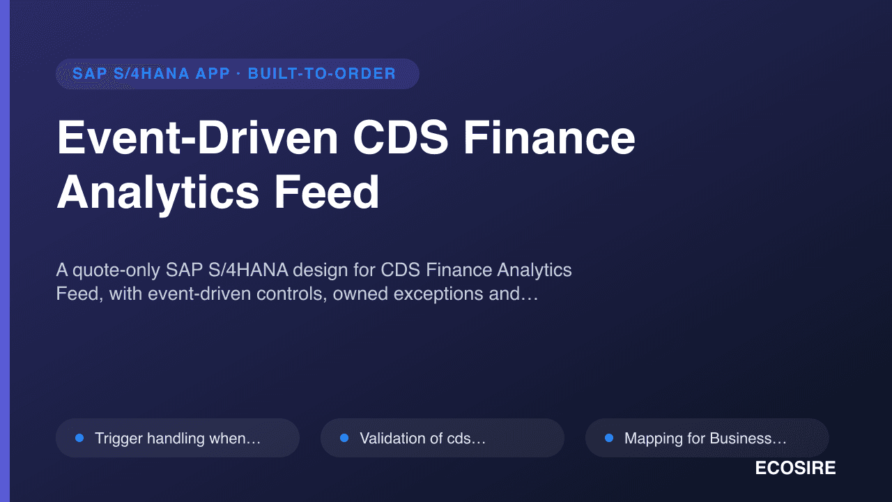 Event-Driven CDS Finance Analytics Feed
