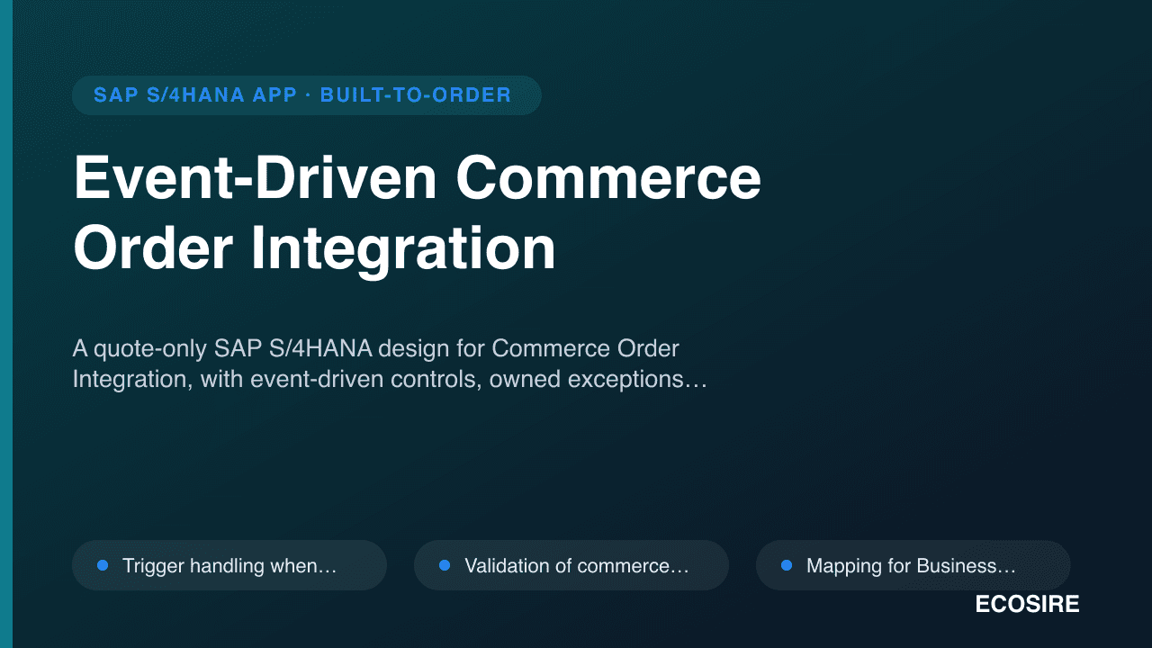 Event-Driven Commerce Order Integration
